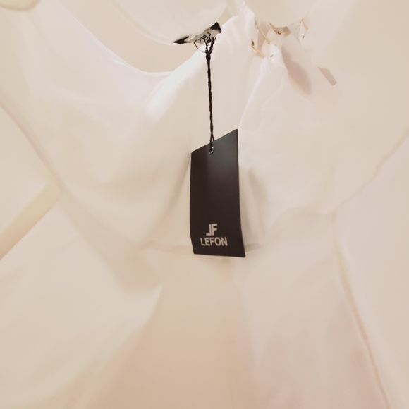 JF Lefon one shoulder tank with metal embellishments with size zipper, MD, NWT - Picture 9 of 12